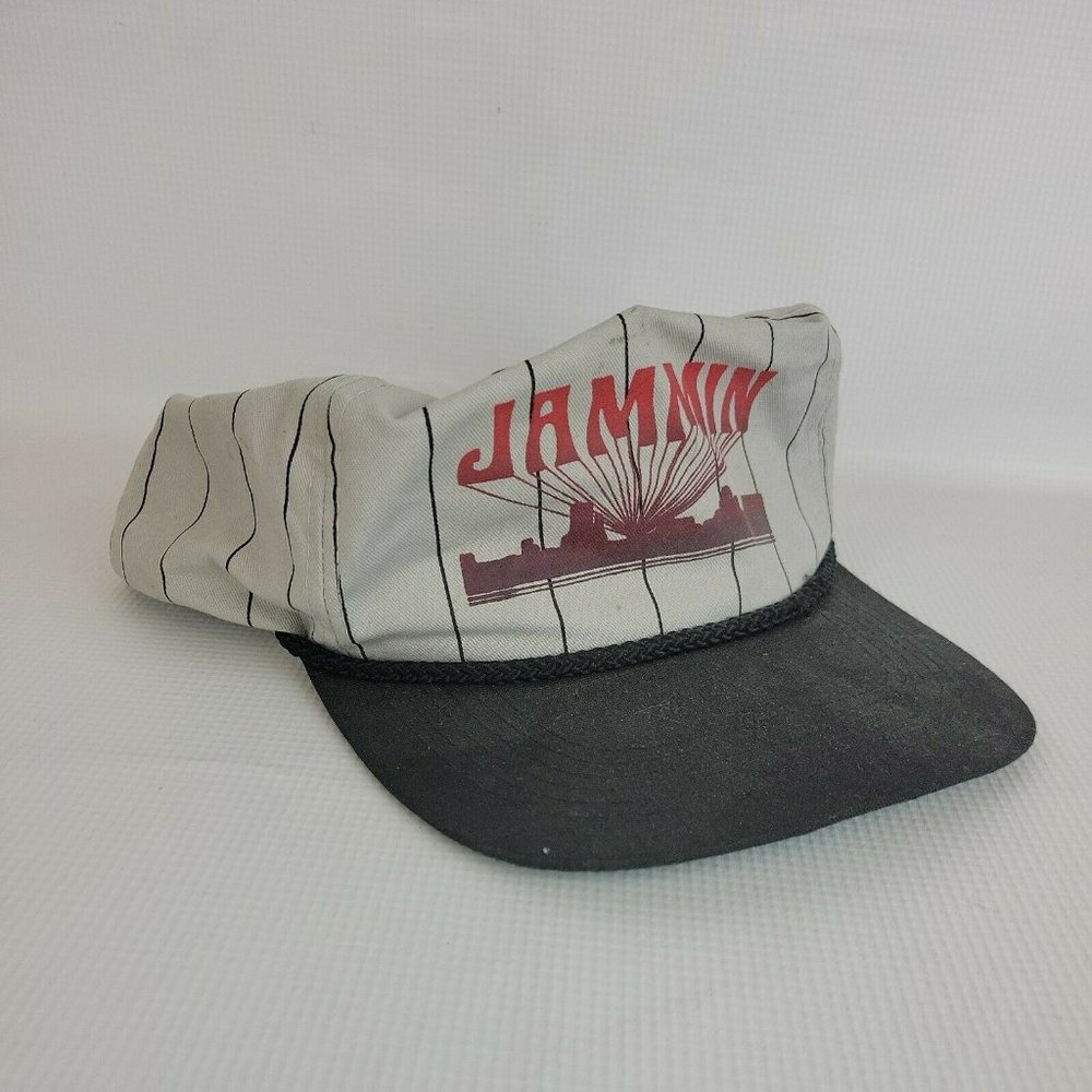 Jammin Snapback Hat Gray Black Adjustable Trucker Cap H008